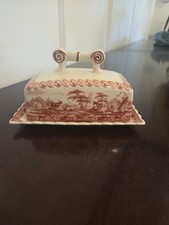 Vintage Riproduzi Victorian Red Transferware ...