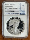 2018 W AMERICAN SILVER EAGLE NGC PF70 EARLY RELEASES