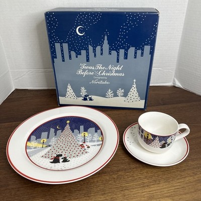Noritake Twas the Night Before Christmas Scottie Dog 8100 3pc Place Setting