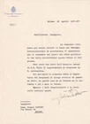 Letter  Signed General Felice Porro WW1 Italian Pilot to Gianni Caproni de Talie