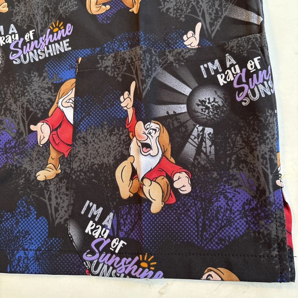 Grumpy Cherokee Scrubs Seven Dwarves Tooniforms Unisex V Neck Top TF728 Size XS - Image 3 of 4