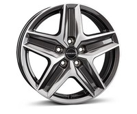 1X Borbet Design Cwz Mistral Anthracite Glossy Polished 6.0Jx17 5X112 ET30