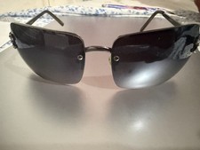 CHANEL 4104-B Black Frame Dark Lens Rimless Sunglasses
