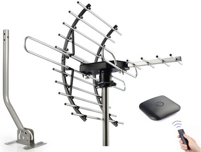 Digital HD TV Antenna, Amplified Attic/Outdoor Antenna, 360 Degree Rotation W...