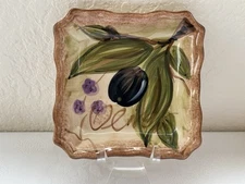 Set of 6 Tabletops Unlimited OLIVES Dipping Dishes Bowls 4" x 4" Hand Painted