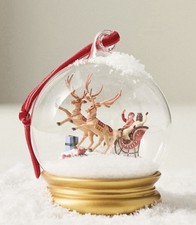 Anthropologie New York City Ballet Snow Globe Ornament SLEIGH Nutcracker NEW   