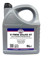 20w50 Fully Synthetic Motorcycle Oil 4 Stroke API SM 20W-50 5 Litres V-Twin 5L