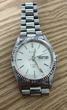 Vintage Bulova 1979 Quartz Watch Stainless Steel Bracelet - Excellent Condition