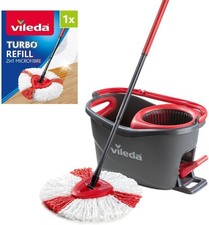 Vileda Turbo Microfibre Mop and Bucket Set with Extra 2-in-1 Head Replacement