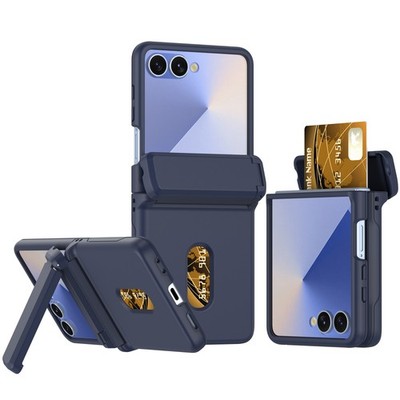 For Galaxy Z Flip 7 6 5 Shockproof Card Holder Stand Case Hinge Protection Cover