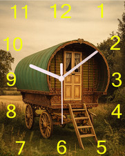 Gypsy Caravan Clock, Bow Top romany Caravan, traveller van,