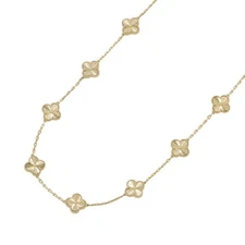 Van Cleef & Arpels Vintage Alhambra Necklace 10 Motifs 18K Yellow Gold VCARP...