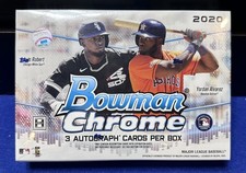 2020 Bowman Chrome Baseball Sealed HTA CHOICE Hobby Jumbo Box (3 Autos/Box)