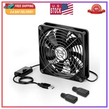 ELUTENG 120mm USB Computer Fan, 5V PC Cooling Fan with 3 Adjustable Speeds