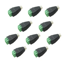 10pcs Speaker Wire Cable RCA Female to Terminal Block Adapter RCA Connector Plug