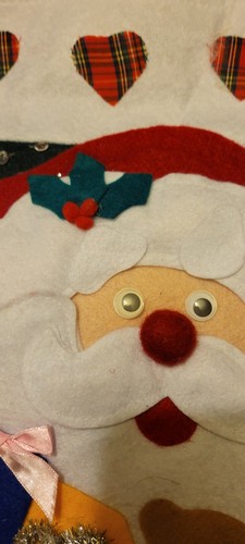 Felt Christmas Stocking 3D Handmade Santa Presents 14” VTG, holiday,decorations - Picture 3 of 5