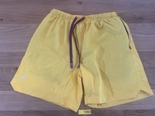 Fabletics Men's Yellow Lined Running Shorts With Zip Pockets