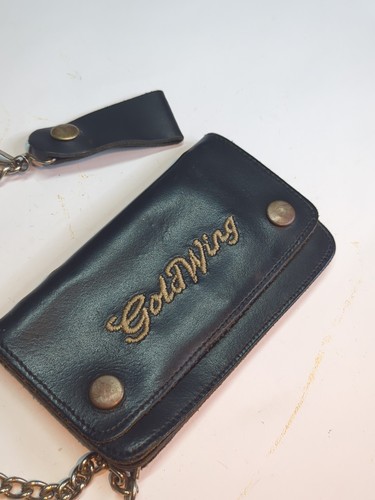 Goldwing Leather Biker Wallet With Chain 5 Pockets Incl Zipped Pocket Thick Hide - Picture 2 of 9