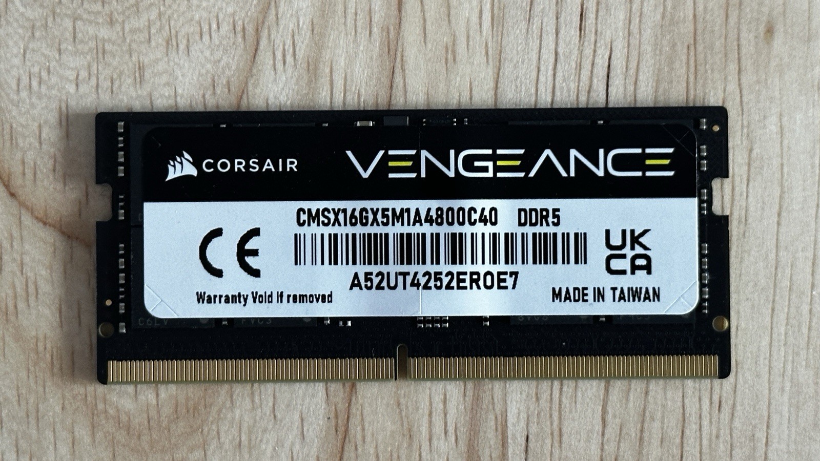 Corsair Vengeance 16GB (1x16GB) RAM 5200MHz CL44 SODIMM DDR5 Laptop Memory