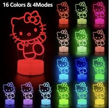 Cat Night Light 16 Color Change Decor Kitty Lamp with Remote, Dim, Timer
