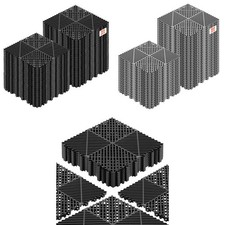 Interlocking Drainage Floor Mats 12" x 12" PP Tiles for Garage, 12/50/55 Pack