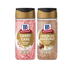 McCormick Finishing Sugar - Chocolate Hazelnut Candy Cane Festive Flavors 2-Pack