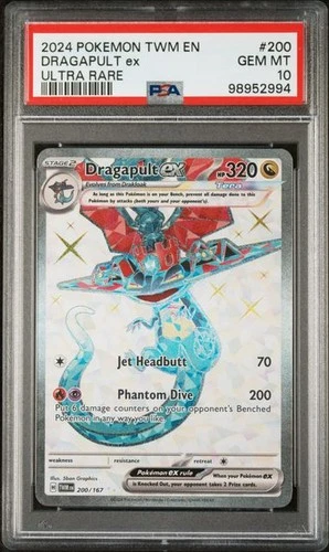 PSA 10 GEM MINT Dragapult EX Twilight Masquerade Ultra Rare 2024 Pokemon 200/167