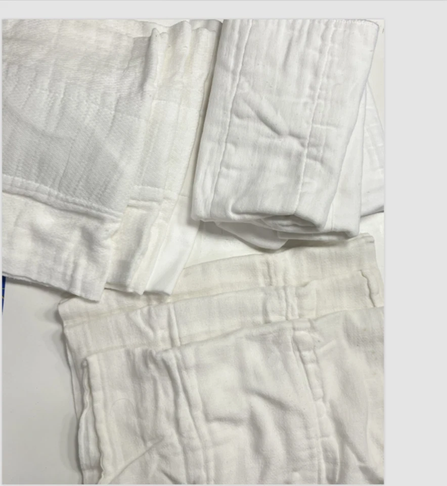 "Lote de colección de 10 pañales tipo preplegado de tela de algodón ~ trapos de pulido 17"" x 12""" Foto 2 de 4