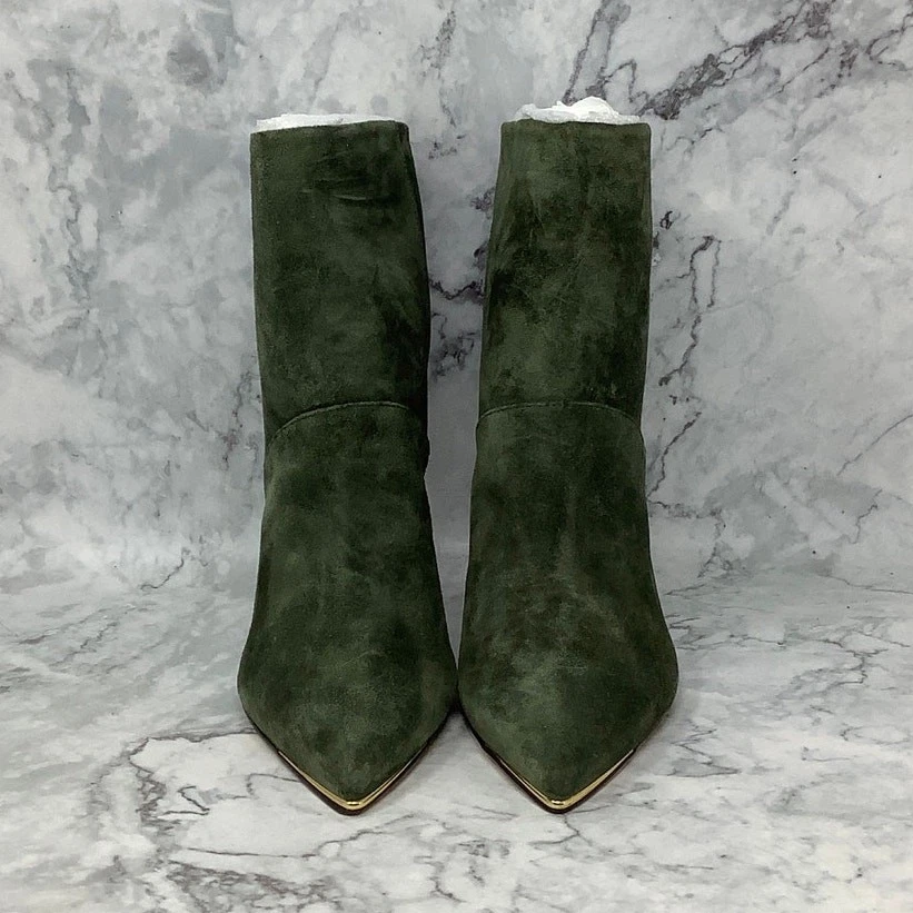 Botín Tory Burch Para Mujer 8 M Gamuza Oliva Cuero Lila Punta K1-6 Foto 2 de 4