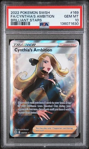 Cynthia's Ambition Pokemon Sword & Shield Brilliant Stars 169/172 PSA 10