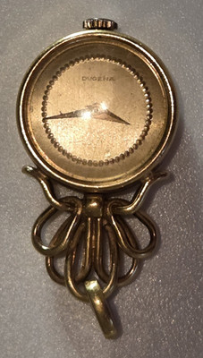 Dugena Damen Taschenuhr Quarz Analog goldfarben Zifferblatt & Gehäuse