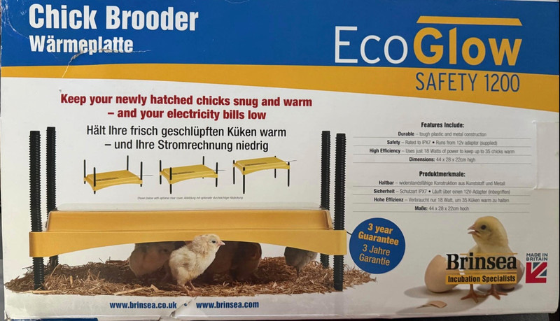 new in box Brinsea Products Ecoglow Safety 1200 Brooder for Chicks Or Ducklings,