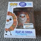 Funko Pop! Disney Olaf As Simba Amazon Exclusive #1179 Lion King Presents