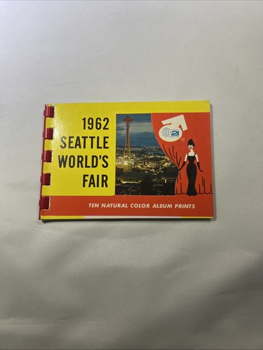 Vtg 1962 Seattle Worlds Fair Souvenir Travel Mini Photo Album