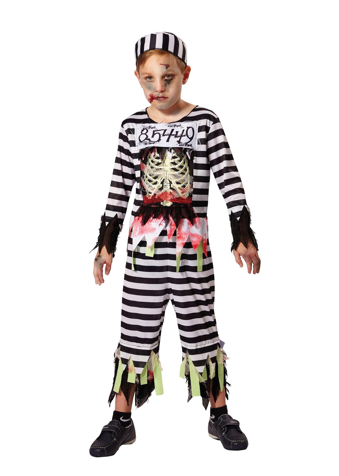 Childs Skeleton Prisoner Fancy Dress Costume Age 7-9 Years