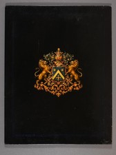 Gemaltes Familienwappen auf Tafel - Heraldik - Geneologie