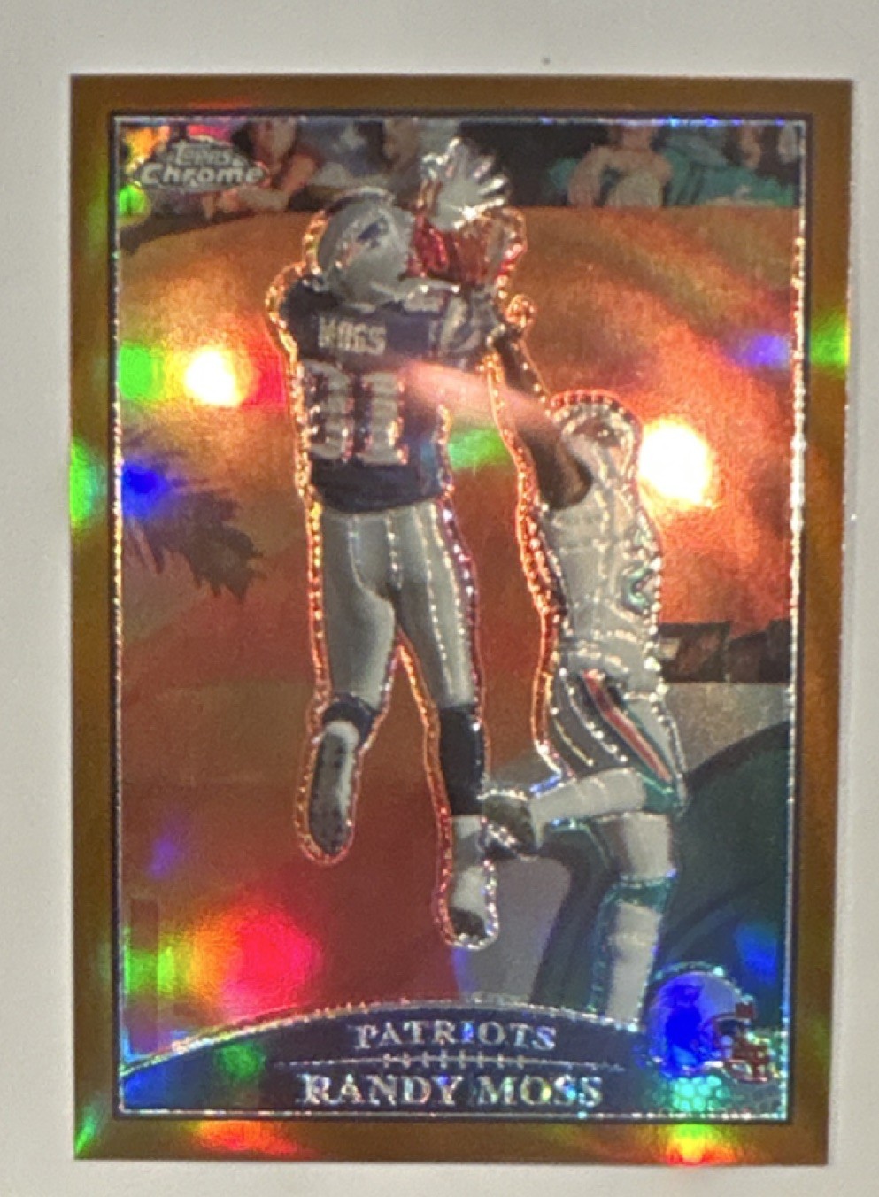 Topps 2009 Chrome Randy Moss #TC7 Copper Refractor Patriots Serial /649 NFL