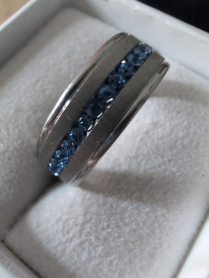 Titanium Size 10 Ring Micro Beaded Channel Set Tanzanite Band Ring Unique Custom