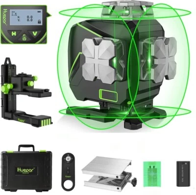 Huepar S04CG 4D Kreuzlinienlaser Mit Halterung und Hebebasis - Bild 1 von 4