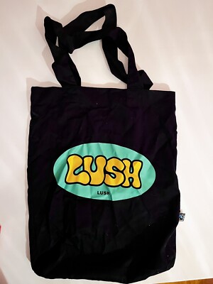LUSH Black Lazy Tote Bag Schwarz Stoffbeutel Lush Stofftasche Einkaufstasche