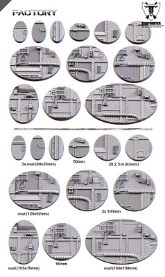 Factory Gestaltete strukturierte Bases Rund Oval für Tabletop Wargaming
