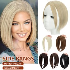 US Real Long Clip in Full Head Topper Hair Extensions with Thin Bangs Hairpiece