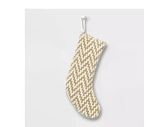 20" Fuzzy Knit Chevron Christmas Stocking - Wondershop