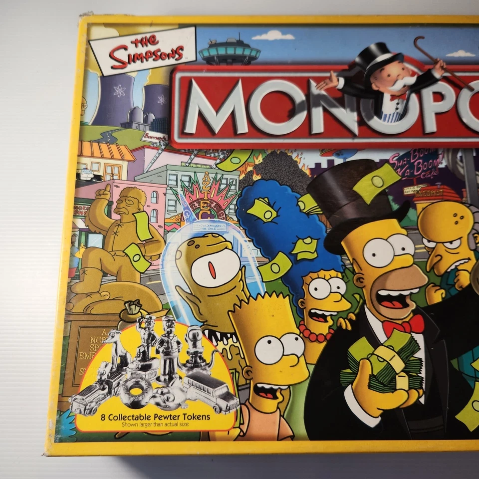 The Simpsons Monopoly Board Game 2003 by Parker Brothers Hasbro AC Some Writing - Image 2 of 4