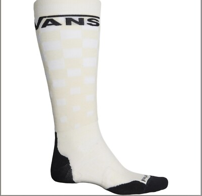 NWT Smartwool Large Vans Targeted Cush Snowboard Socks White Yellow Checkered