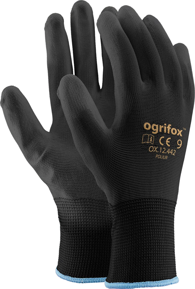 OGRIFOX 24 Paar Arbeitshandschuhe Montagehandschuhe Handschuhe PU KFZ 7 8 9 10 Werkstatt