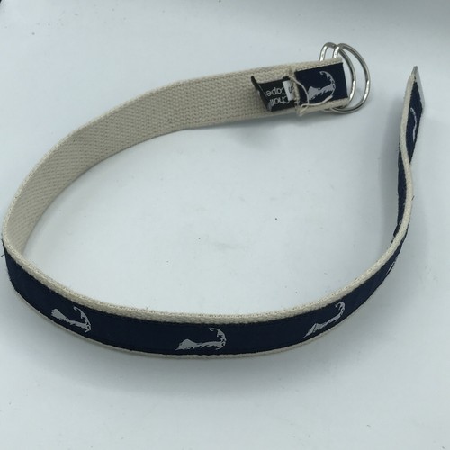 Chatham T Co Cape Cod MA Boys Youth Canvas Fabric Print Belt Small Blue D Ring - Picture 6 of 7