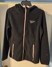 Reebok Wmns S Fleece Lightweight Outerwear Fleece Jacket Coat OKRB713 Black/Pink