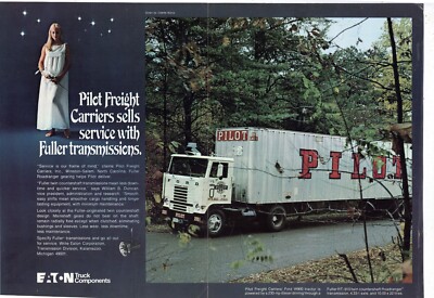 1971 Fuller Transmission Foldout Ad: Ford W900 Tractor Trailer for Pilot Freight