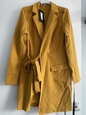 Refcol112. BNWT Pretty Little Thing Mustard Tie Blazer Dress Size 8 £35